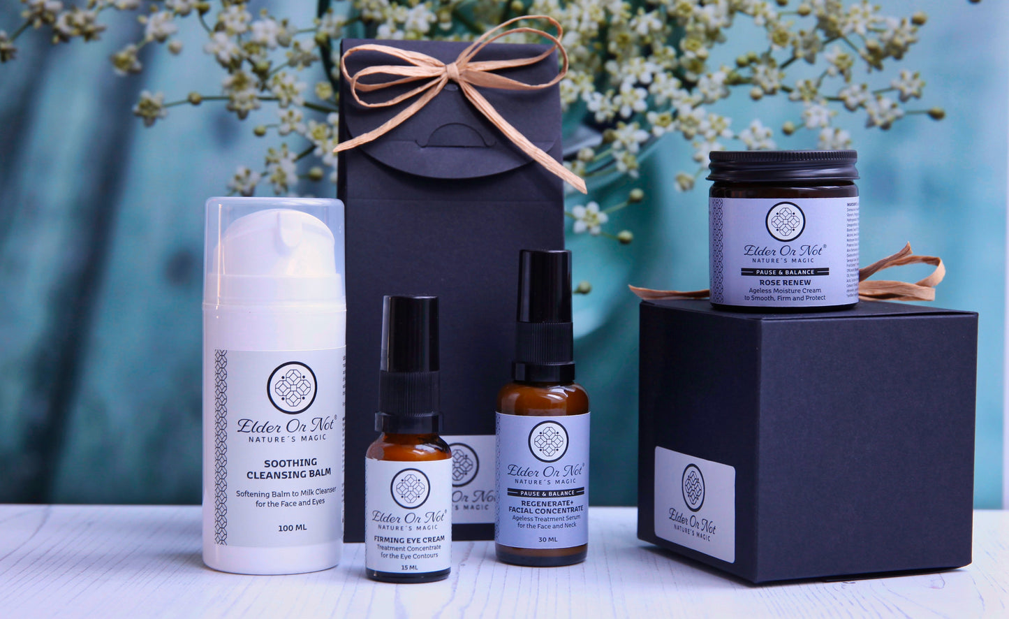 Menopause Pause & Balance Summer Collection 4 products Soothing Cleansing Balm Firming Eye Cream Regenerate+ Facial Concentrate Rose Renew