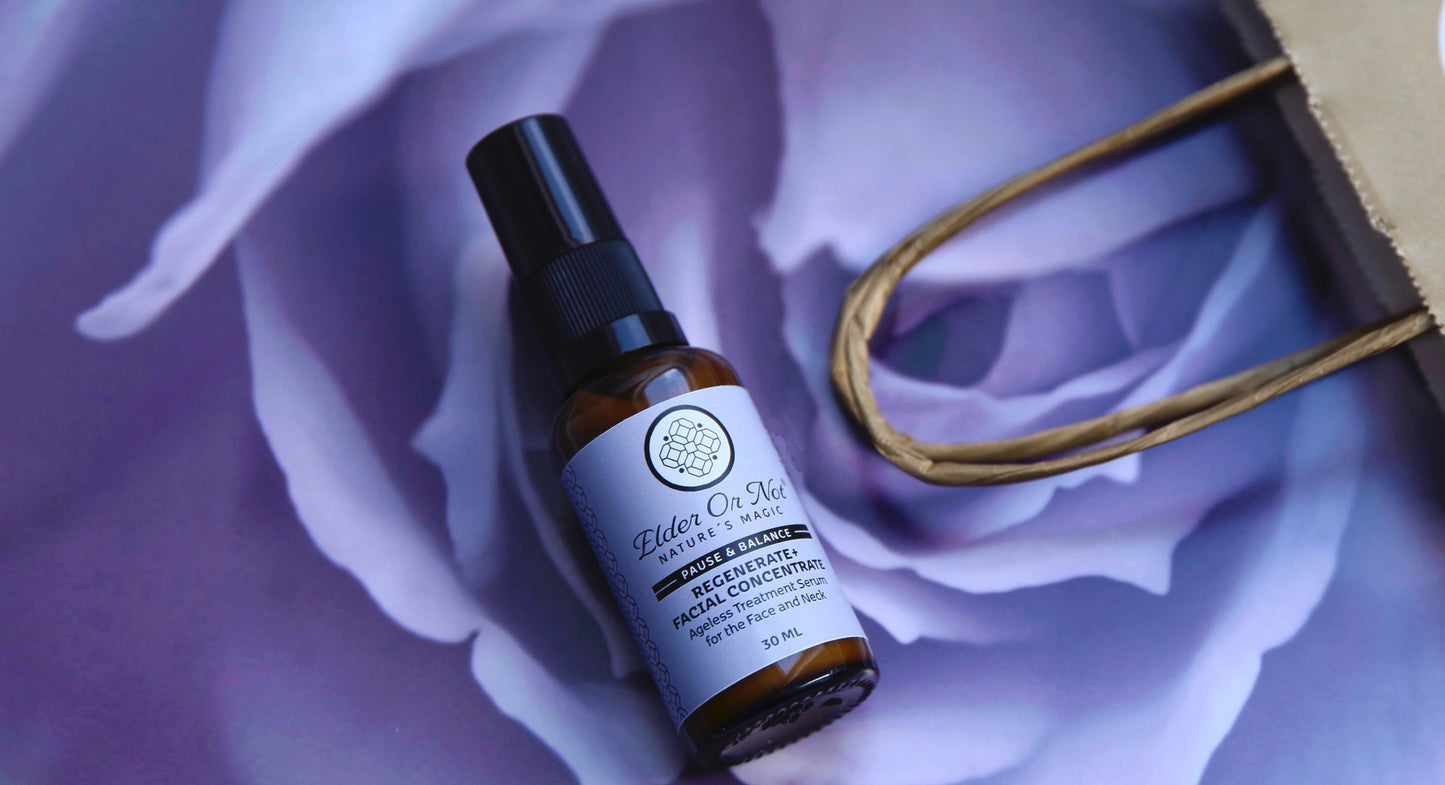 regenerate plus facial concentrate with eon logo bag